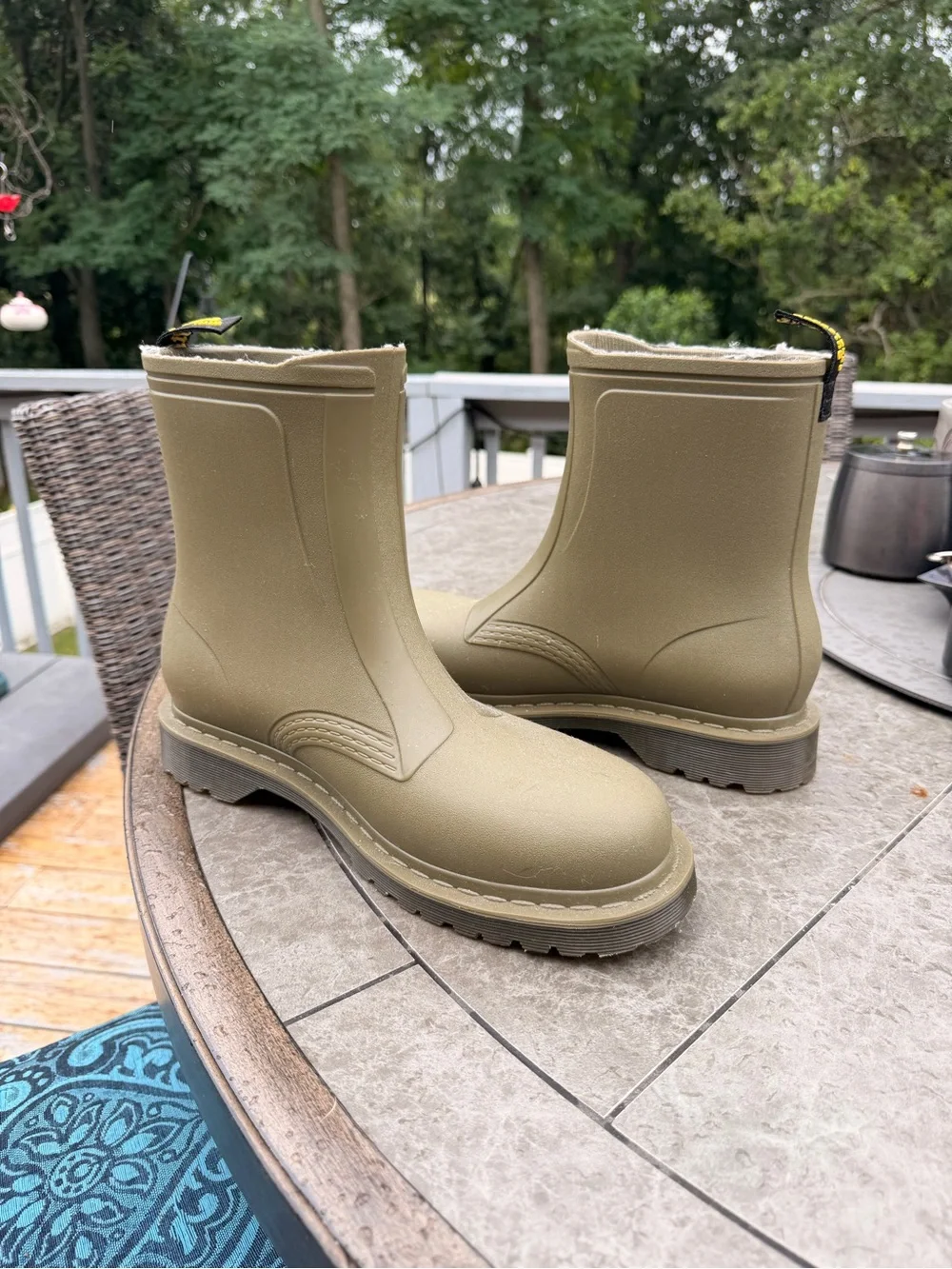 Dr. Martens unisex Olive 1460 Rain Boots